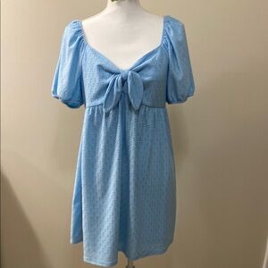 As U Wish Light Baby Blue Midi Dress with Bow
